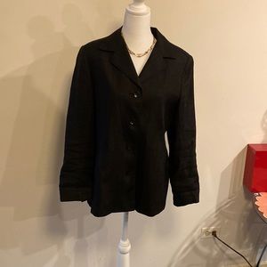 Talbots 💯 % Irish linen black jacket/blazer size 12